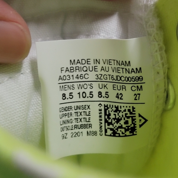 Converse UNT1TL3D High 'Not A Chuck - Volt' Neon Green Lace Up Sneakers Unisex - Picture 3 of 7